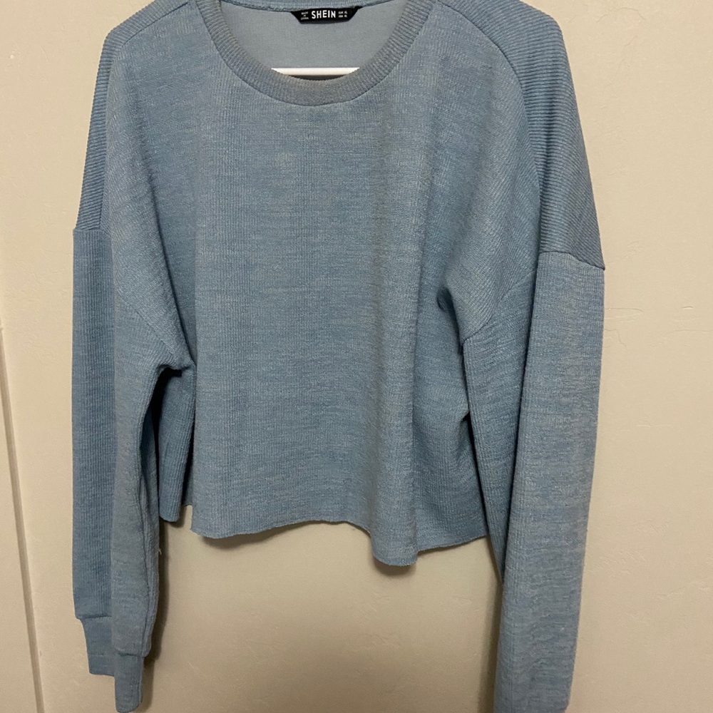 Soft Blue Cropped Sweater